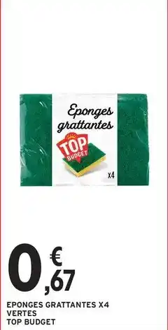 Intermarché Top budget - eponges grattantes x4 vertes offre