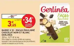 Intermarché Signal - barre x 10 encas equilibré chocolat noir et blanc offre