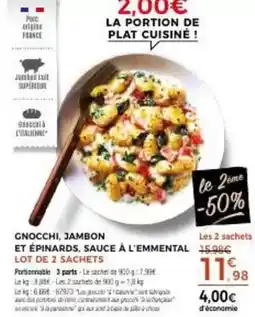 Thiriet Gnocchi, jambon et epinards, sauce à l'emmental offre