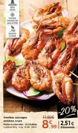 Thiriet Gambas sauvages entières crues offre