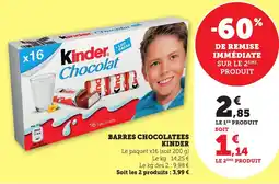 Bi1 KINDER Barres chocolatees offre