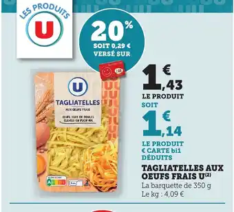 Bi1 Tagliatelles aux oeufs frais u offre