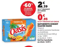 Bi1 OASIS Batonnets sorbet glaces offre
