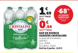 Bi1 CRISTALINE Eau de source gazeuse offre