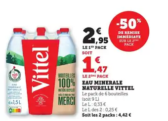 Bi1 VITTEL Eau minerale naturelle offre