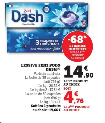 Bi1 DASH Lessive 2 en 1 pods offre