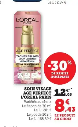 Bi1 L'OREAL PARIS Soin visage age perfect offre