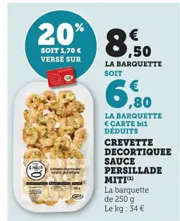 Bi1 Crevette decortiquee sauce persillade offre