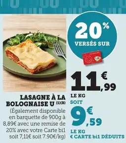 Bi1 Lasagne à la bolognaise u offre
