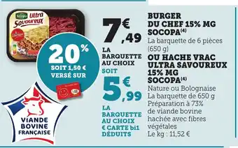 Bi1 SOCOPA Burger du chef 15% mg offre