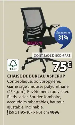 JYSK Chaise de bureau asperup offre
