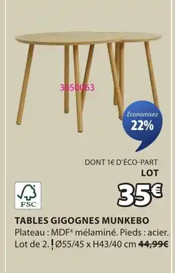 JYSK Tables gigognes munkebo offre