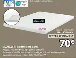 JYSK Matelas en mousse hasla bf50 offre