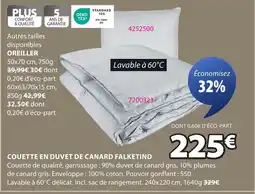 JYSK Couette en duvet de canard falketind offre