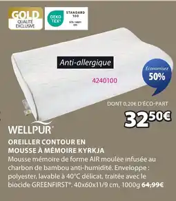 JYSK Oreiller contour en mousse à mémoire kyrkja offre
