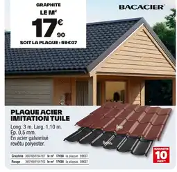 Brico Dépôt Plaque acier imitation tuile offre