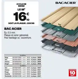 Brico Dépôt Bac acier offre