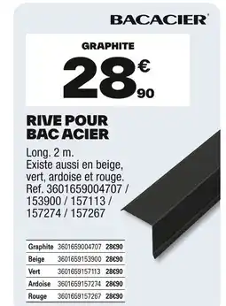 Brico Dépôt Rive pour bac acier offre