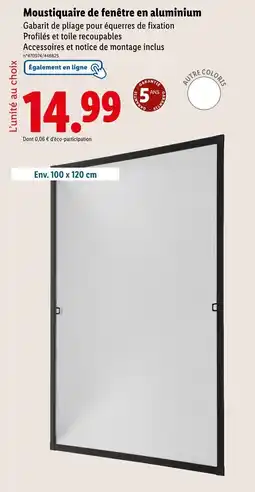 Lidl Moustiquaire de fenêtre en aluminium offre