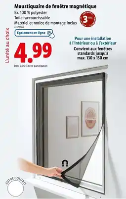 Lidl Moustiquaire de fenêtre magnétique offre