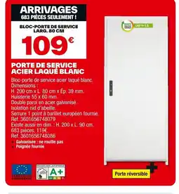 Brico Dépôt Porte de service acier laque blanc offre