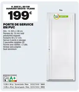 Brico Dépôt Porte de service en pvc offre