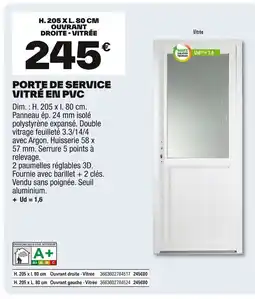 Brico Dépôt Porte de service vitré en pvc offre