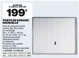 Brico Dépôt Porte de garage manuelle offre