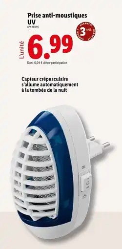 Lidl Prise anti-moustiques uv offre