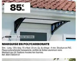 Brico Dépôt Marquise en polycarbonate offre