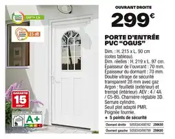 Brico Dépôt Porte d'entrée pvc ogus offre