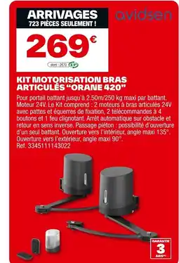 Brico Dépôt Kit motorisation bras articulés orane 420 offre