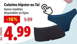 Lidl Culottes hipster ou tai offre