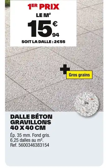 Brico Dépôt Dalle béton gravillons offre