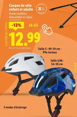 Lidl Casque de vélo enfant et adulte offre