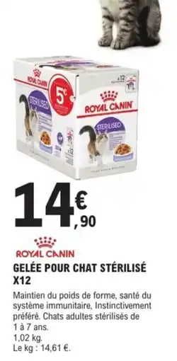 E.Leclerc Brico Gelée pour chat stérilisé x12 offre