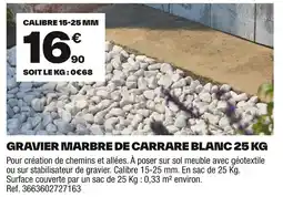 Brico Dépôt Gravier marbre de carrare blanc offre