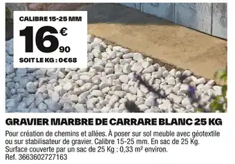 Brico Dépôt Gravier marbre de carrare blanc offre