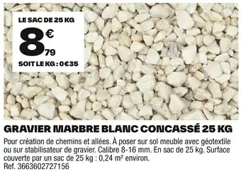 Brico Dépôt Gravier marbre blanc concassé offre