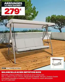 Brico Dépôt Balancelle acier imitation bois offre