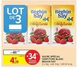 Intermarché Hyper SUCRE SPÉCIAL CONFITURE BLANC BÉGHIN SAY offre