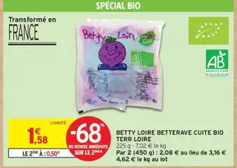 Intermarché Hyper BETTY LOIRE BETTERAVE CUITE BIO TERR LOIRE offre