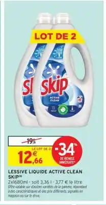 Intermarché Hyper Lessive Liquide Active Clean Skip offre
