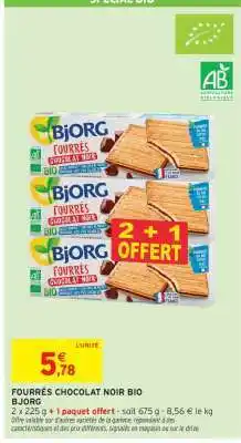 Intermarché Contact FOURRÉS CHOCOLAT NOIR BIO offre