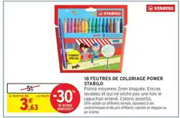Intermarché Hyper 18 FEUTRES DE COLORIAGE POWER STABILO offre