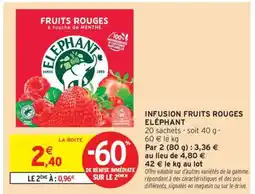 Intermarché Hyper Infusion Fruits Rouges Eléphant offre