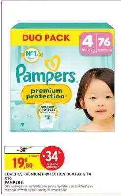Intermarché Express COUCHES PREMIUM PROTECTION DUO PACK T4 X76 offre