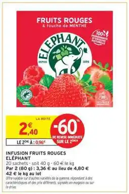 Intermarché Express Infusion Fruits Rouges Eléphant offre