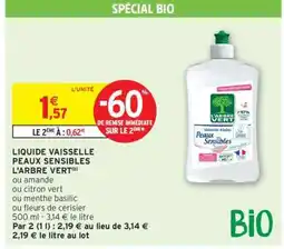 Intermarché Contact Liquide Vaisselle Peaux Sensibles L'arbre Vert offre