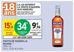 Intermarché Express Pastis de Marseille 'Ricard' offre